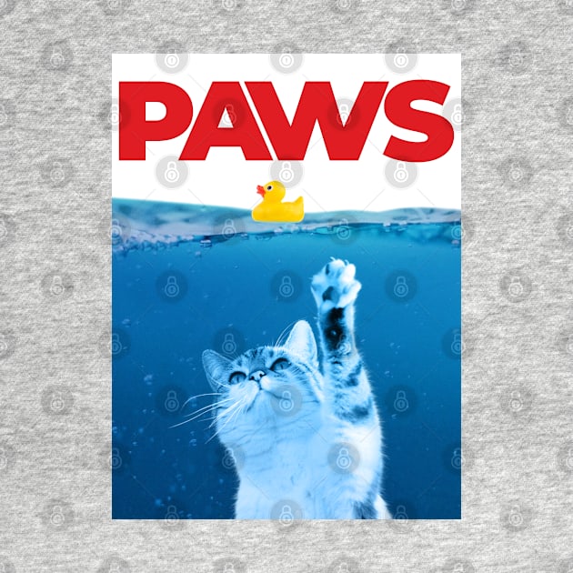 Paws Cat and Yellow Rubber Duck Funny Parody by Bunny Prince Design